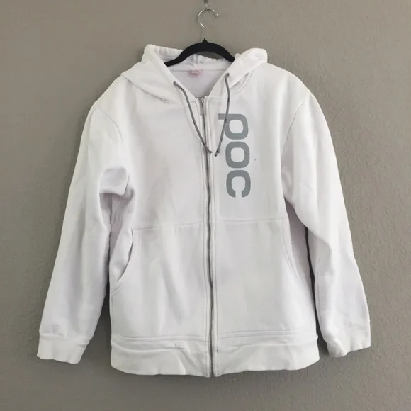 Poc Shirts Poc White W Silver Letters Hoodie Sweatshirt Sz Xl